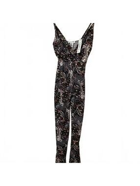 Capella Women's Retro Boho Chic Paisley Print Spaghetti Strap Jumpsuit Small-New